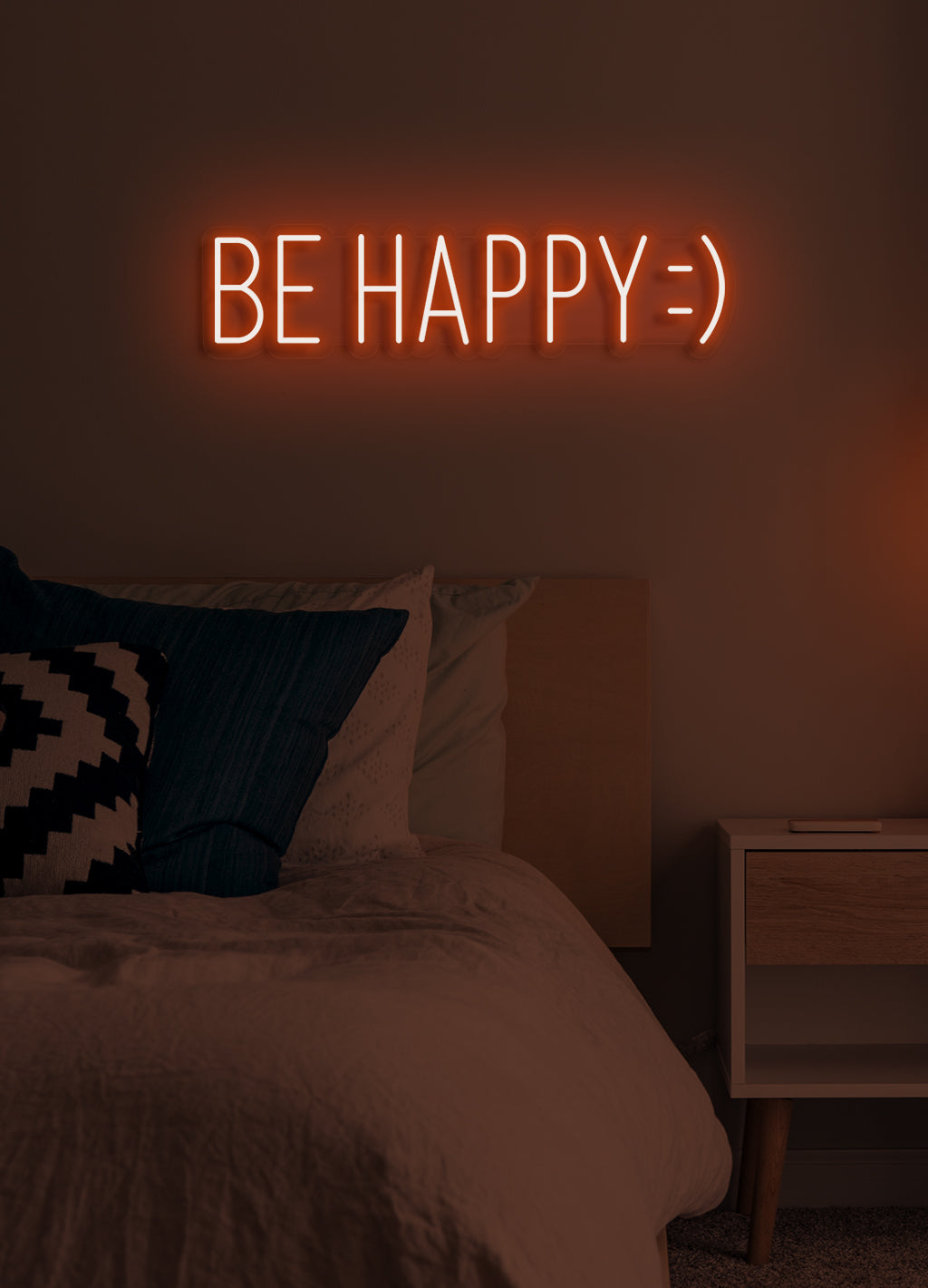 Be happy - LED Neon-Schirm