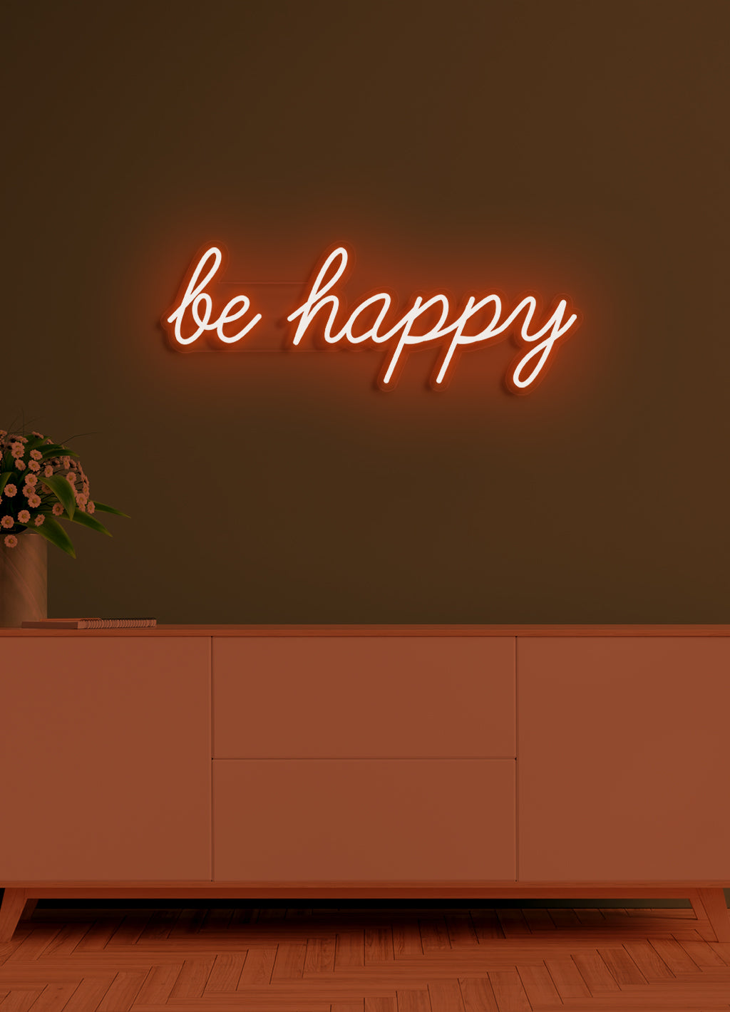 Be happy - LED Neon-Schirm