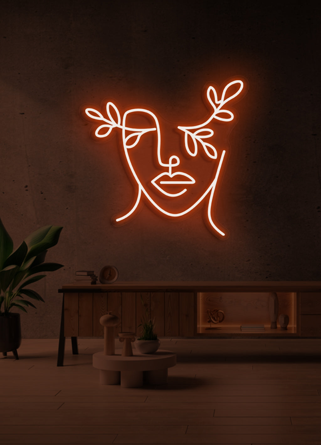 Blumengesicht - LED Neonrock