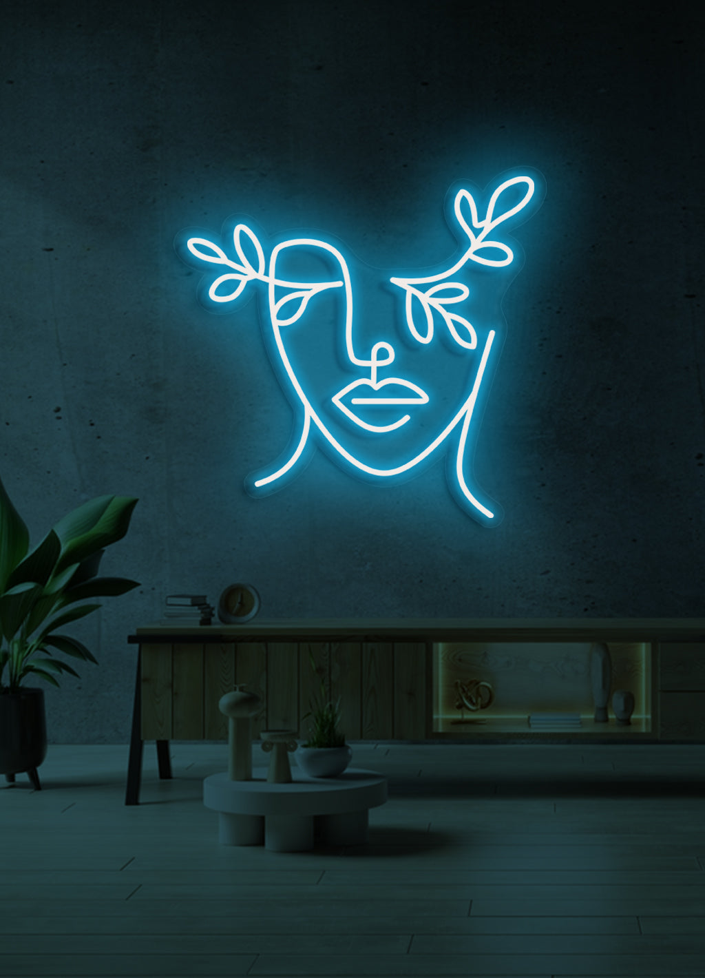 Blumengesicht - LED Neonrock