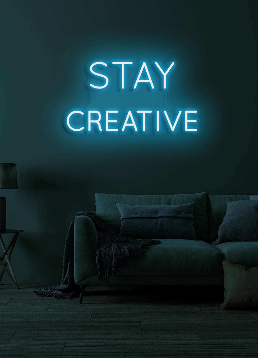 Bleiben Sie kreativ - LED Neon-Schirm