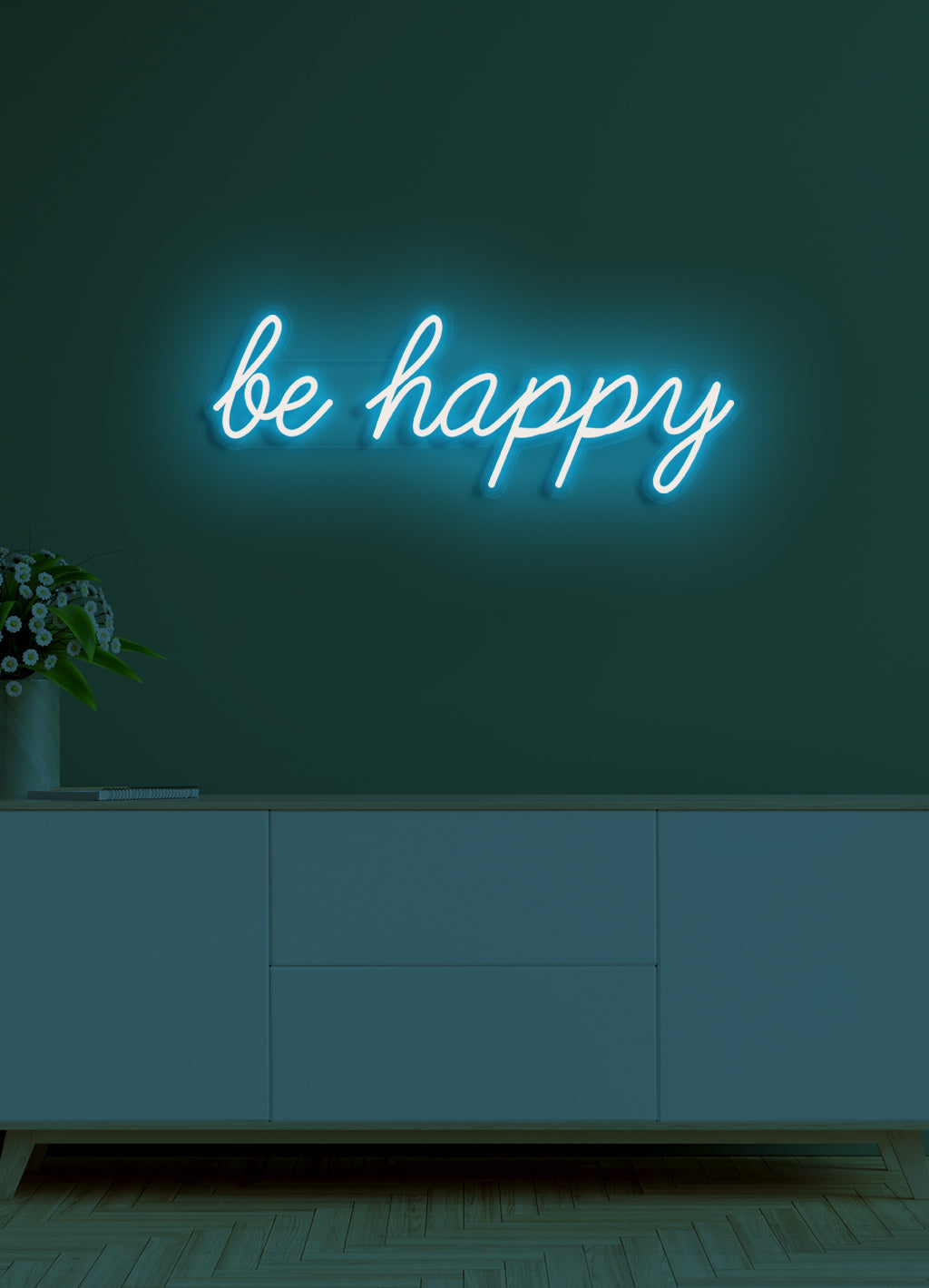 Be happy - LED Neon-Schirm