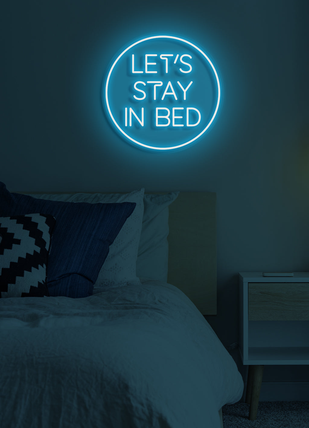 Lass uns im Bett bleiben - LED Neonschild