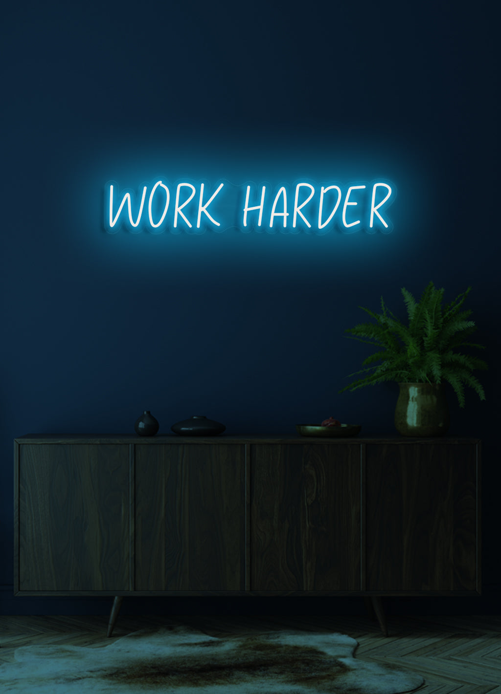 Work harder - LED Neon skilt