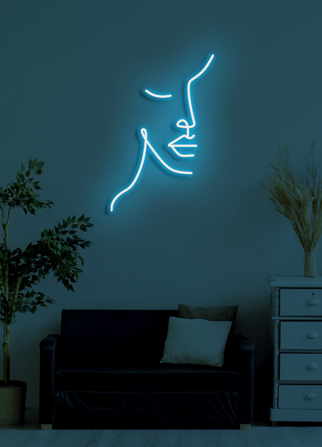 Halbes Gesicht - LED Neonrock