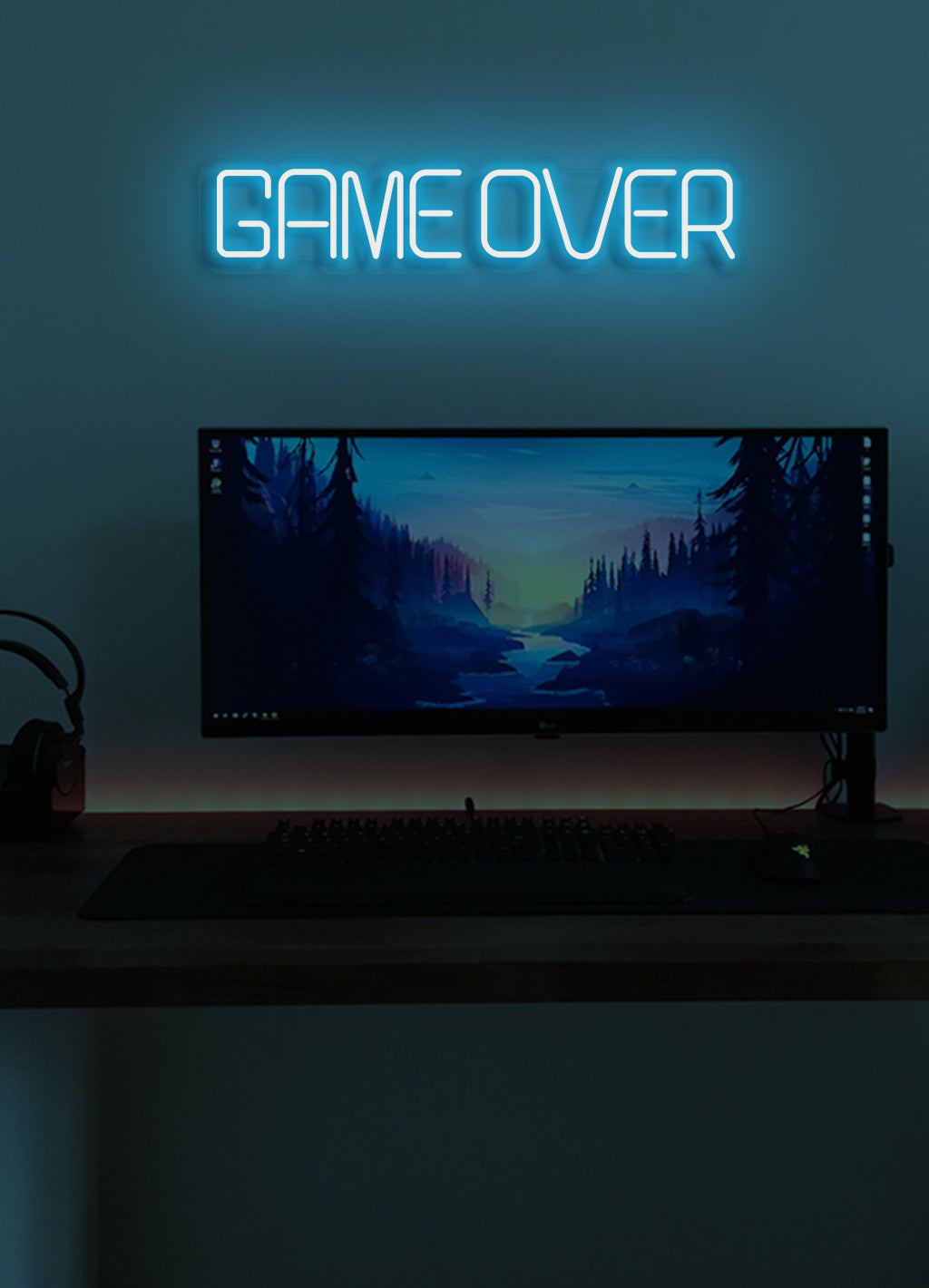 Game over - LED Neon-Schirm