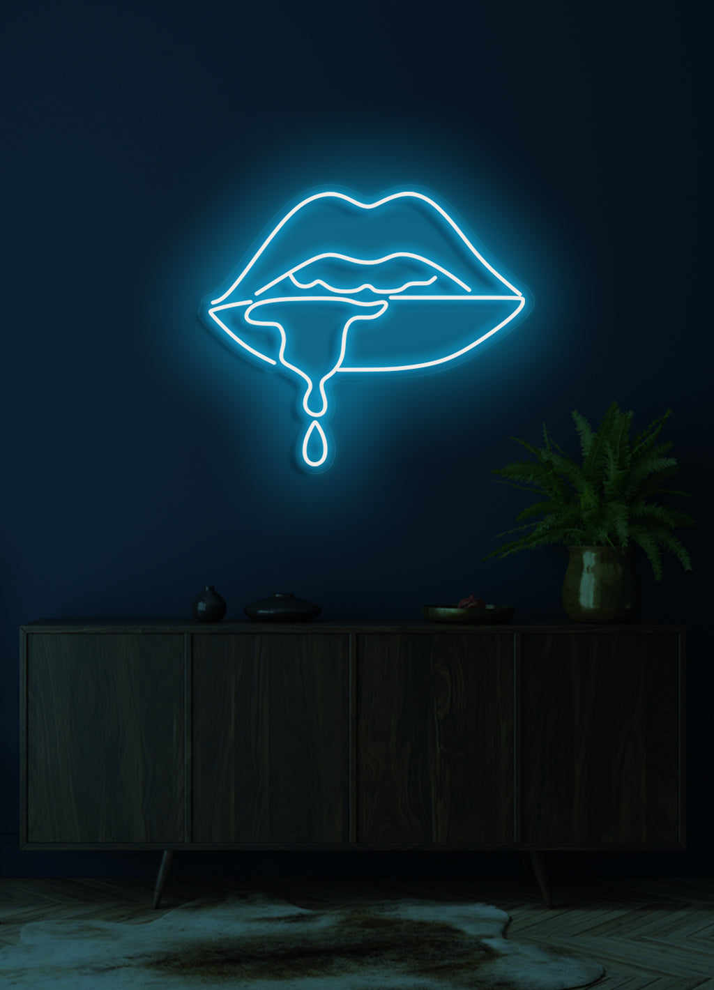 Tropfende Lippen - LED Neon Rock